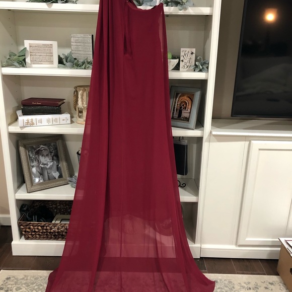 Azazie burgundy bridesmaid dress - Picture 3 of 5